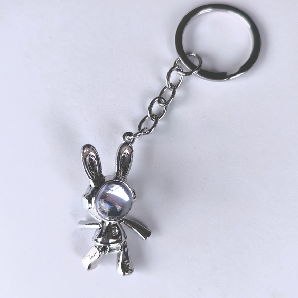 Space Bunny Animated Moving Hands Legs Keychain Key Ring - Picture 3 of 11